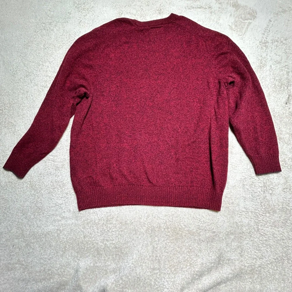 American Eagle Mens XXL Burgundy Marl Cotton Wool Blend Crewneck Sweater